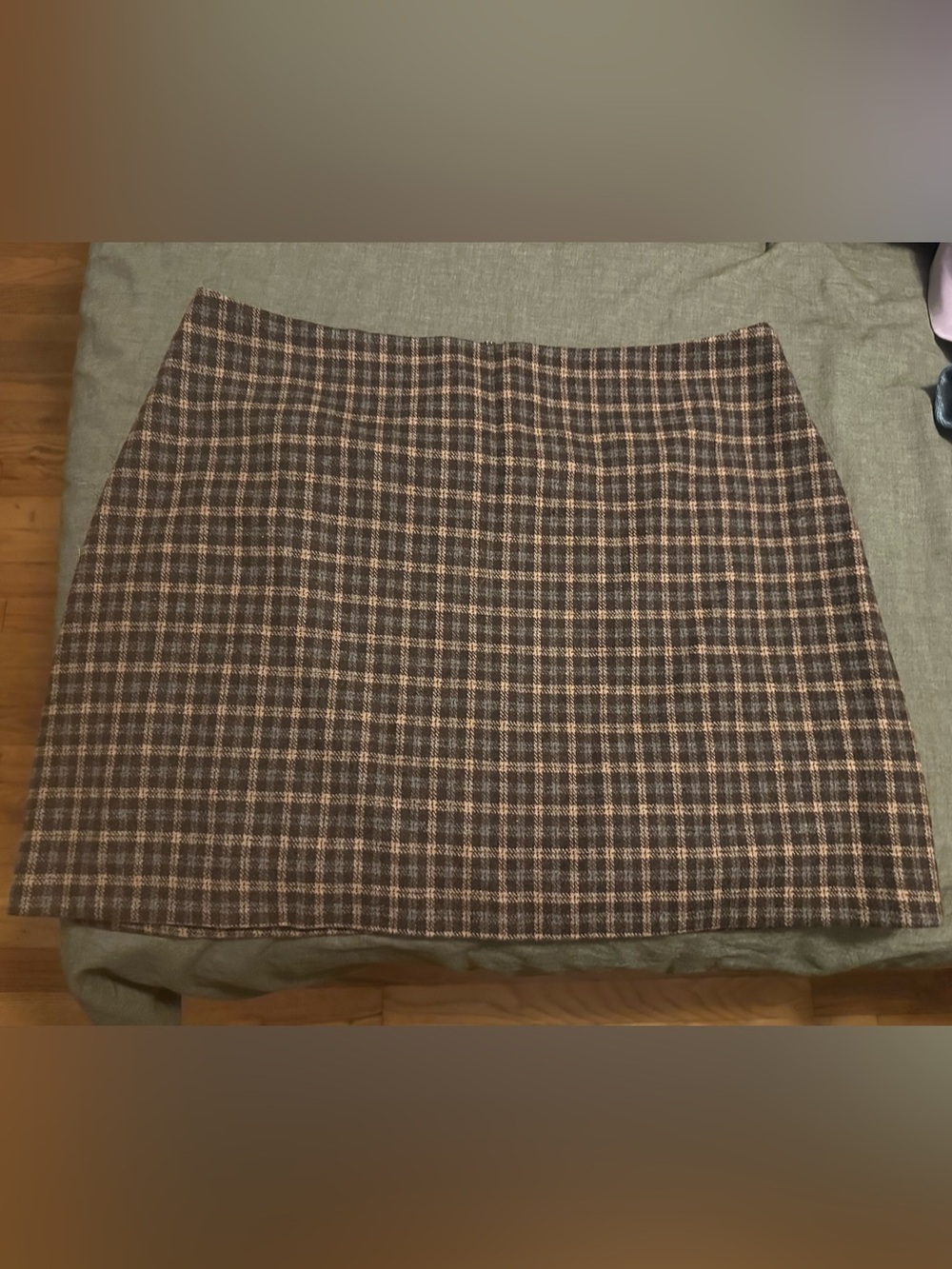 Reformation Brown Plaid Mini Skirt